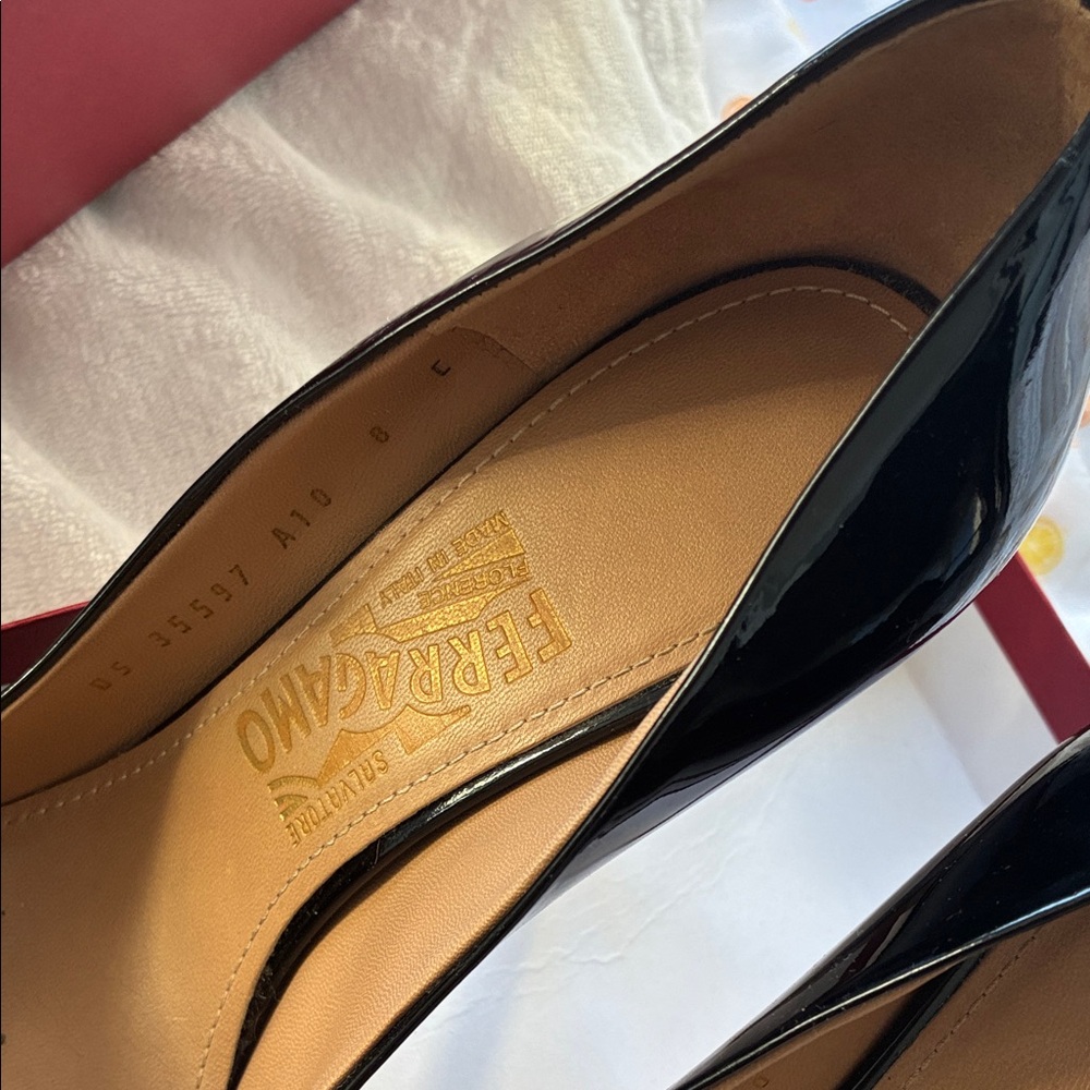 Salvatore Ferragamo Glossy Black Heels - Picture 7 of 9